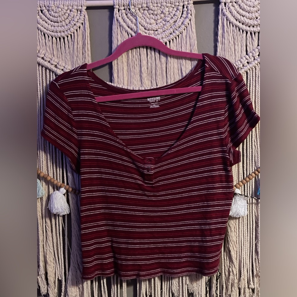 Red Striped Baby Doll Tee